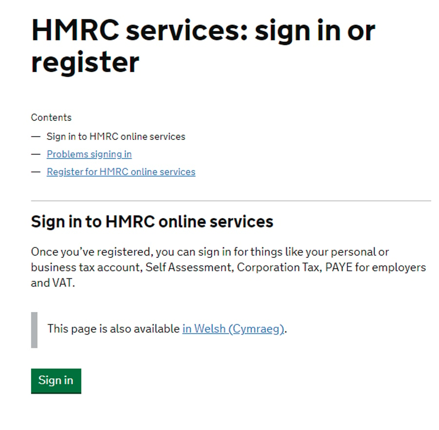 HMRC Online Services