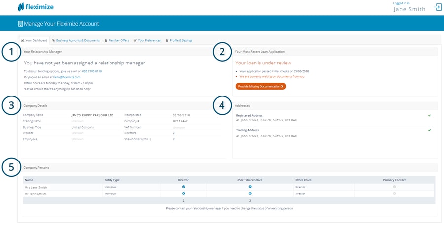 Fleximize Member Area Dashboard